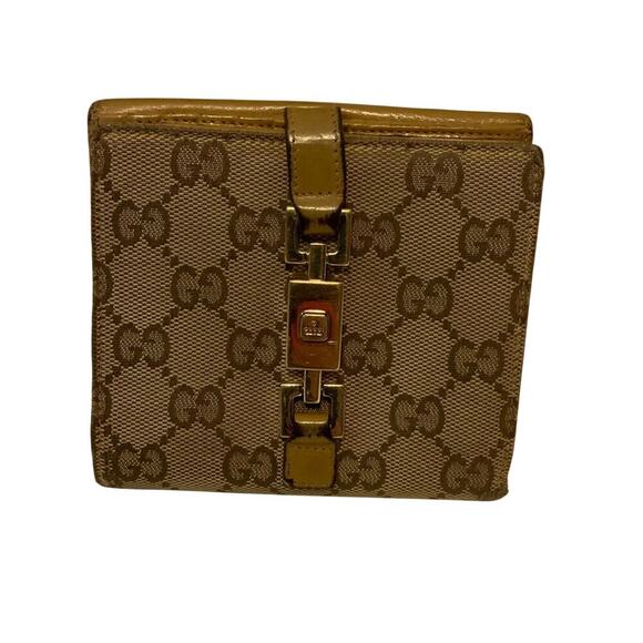 GUCCI Jackie GG Logo Canvas Leather Wallet - Picture 1 of 8